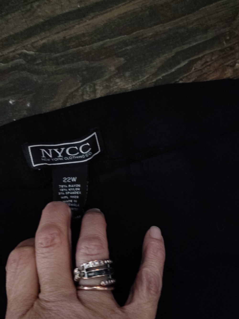 NYCC Black Denim Slacks Size 22w- Classic Black